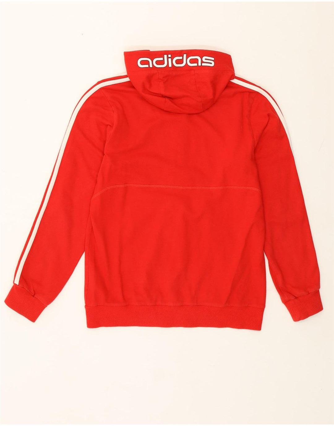 Adidas Girls Zip Hoodie Sweater 13-14 Years Red Cotton