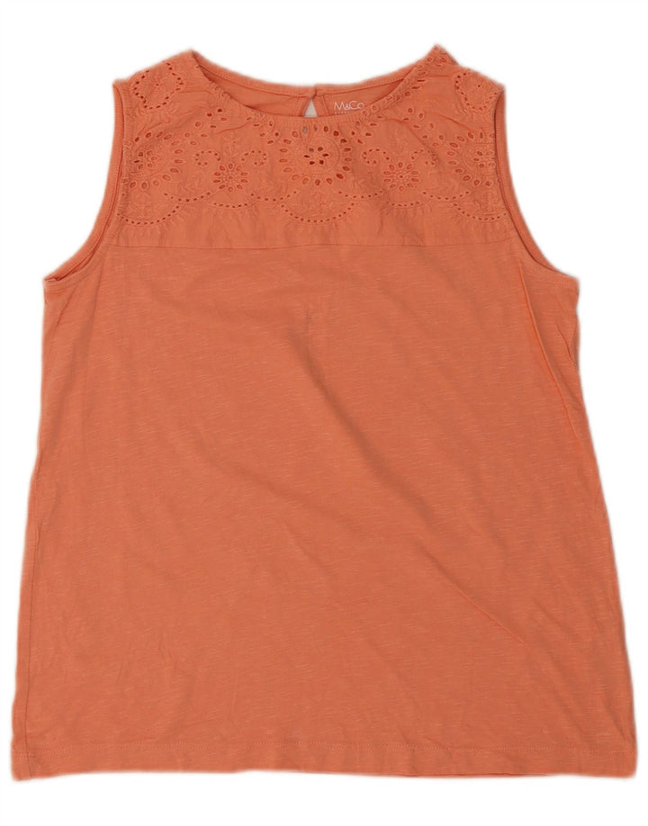 M&Co Womens Vest Top UK 10 Small Pink Cotton