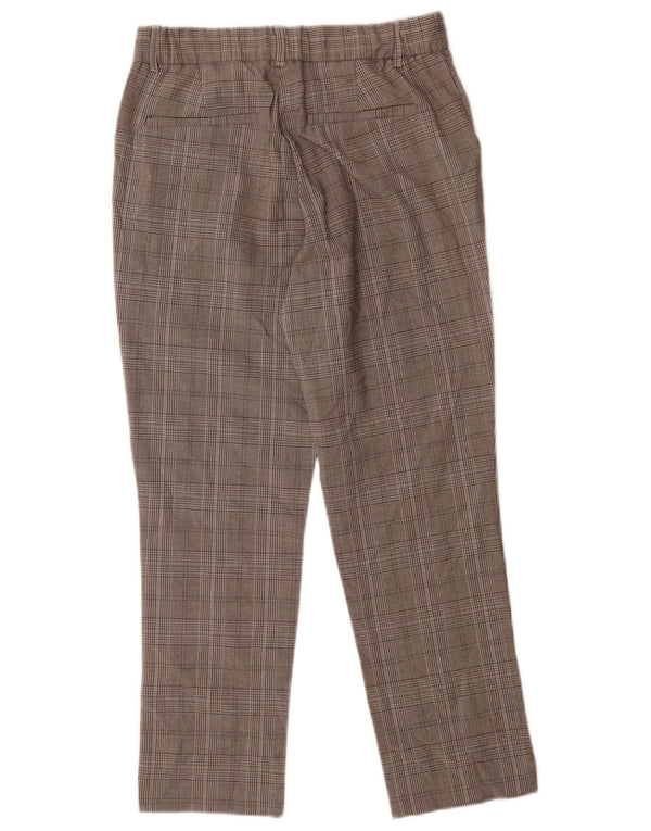 Zara Womens Crop Slim Suit Trousers Small W26 L24 Grey Houndstooth