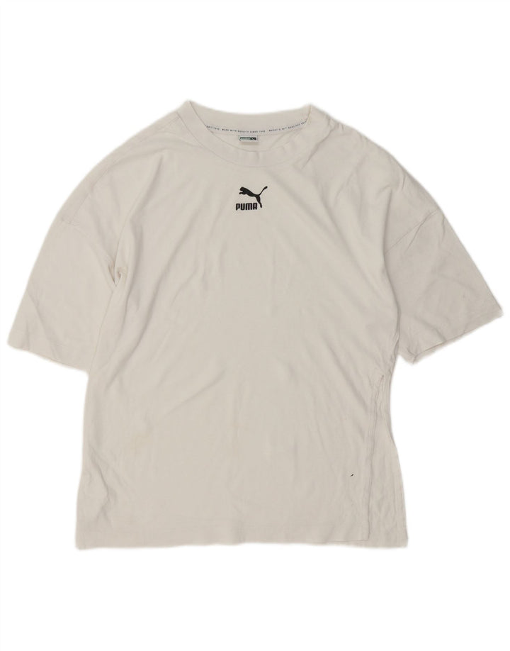 Puma Mens T-Shirt Top XS White Cotton