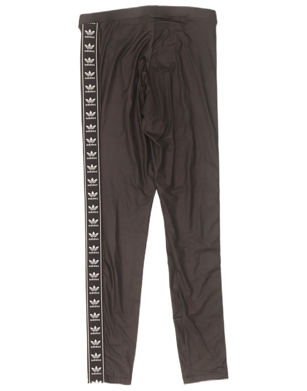 Adidas Womens Graphic Leggings UK 10 Small Black Polyester