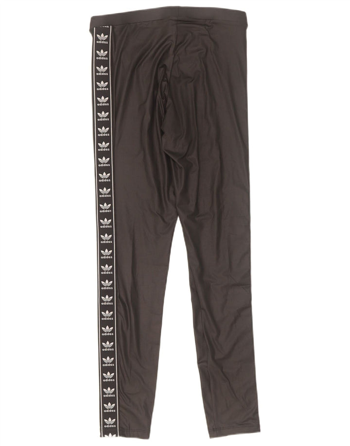 Adidas Womens Graphic Leggings UK 10 Small Black Polyester
