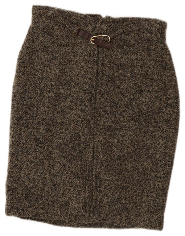 Marella Womens High Waist Mini Pencil Skirt UK 12 Medium W24 Brown Flecked