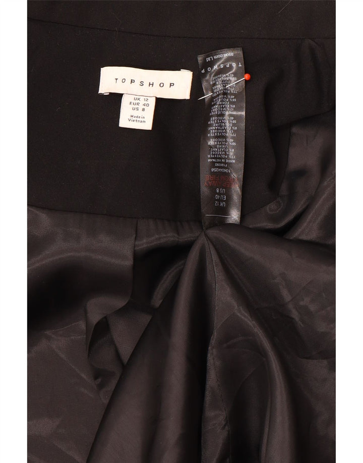 Topshop Womens 3 Button Oversized Blazer Jacket UK 12 Medium Black