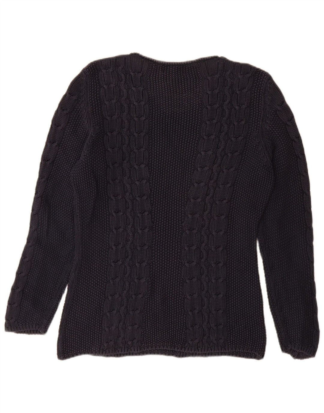 SISLEY Womens Boat Neck Jumper Sweater UK 14 Medium Navy Blue