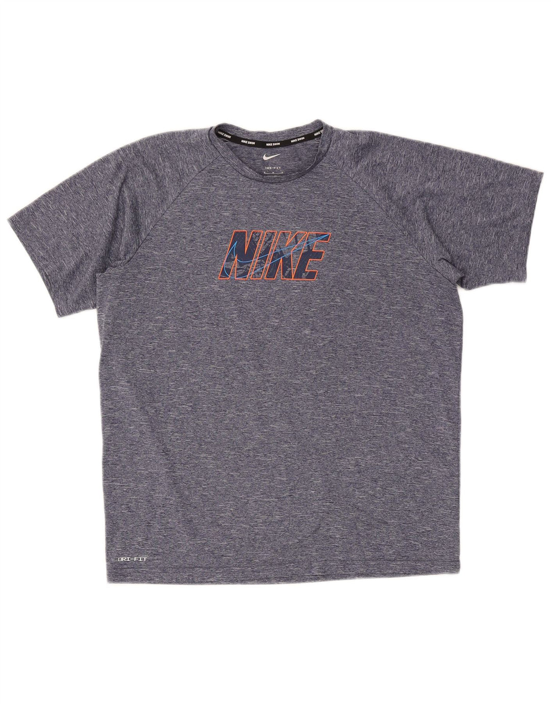 Nike Mens Dri Fit Graphic T-Shirt Top Medium Navy Blue Flecked