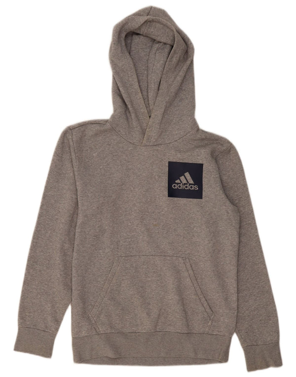 ADIDAS Mens Graphic Hoodie Jumper Small Grey Cotton