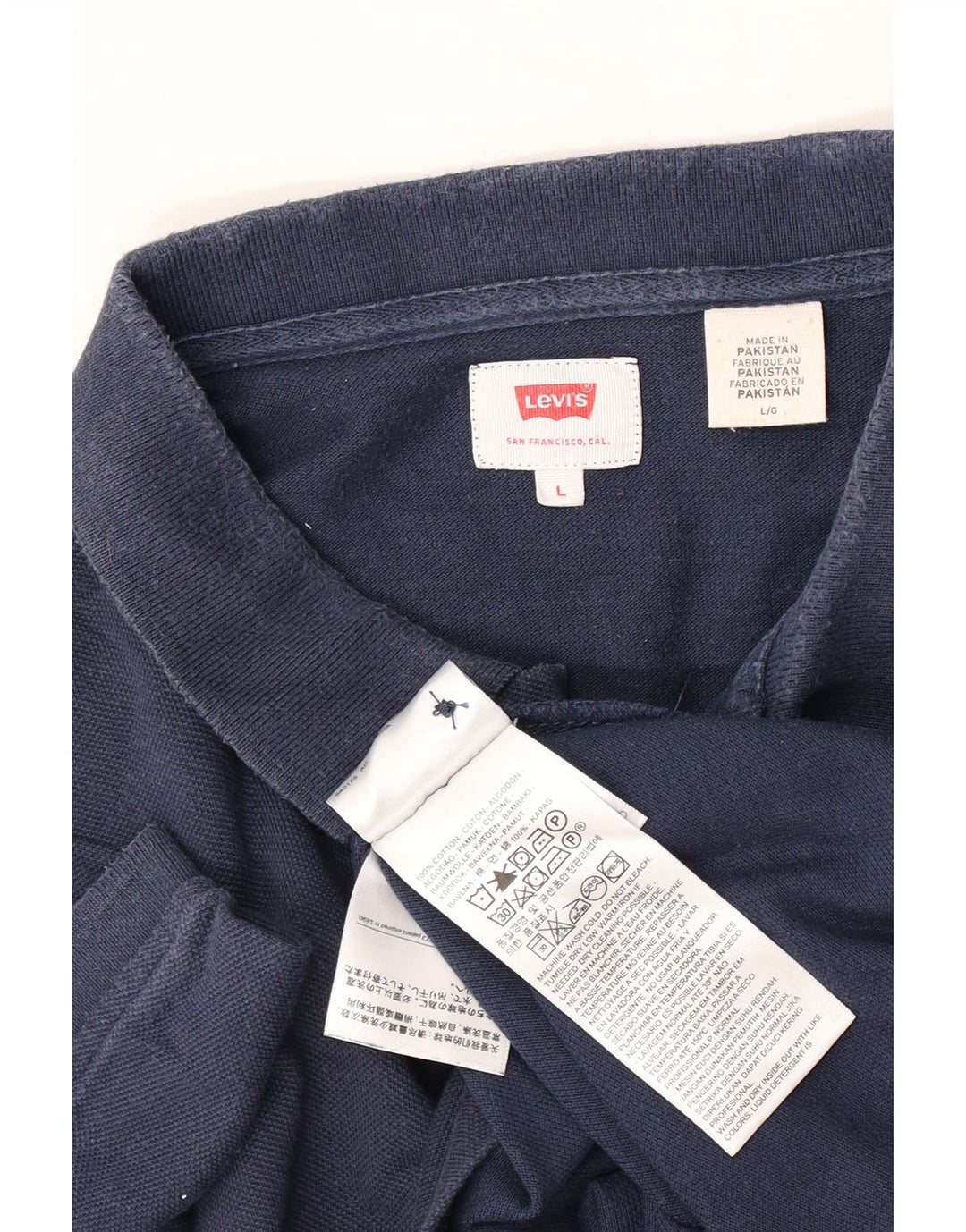 Levi's Mens Polo Shirt Large Navy Blue Cotton