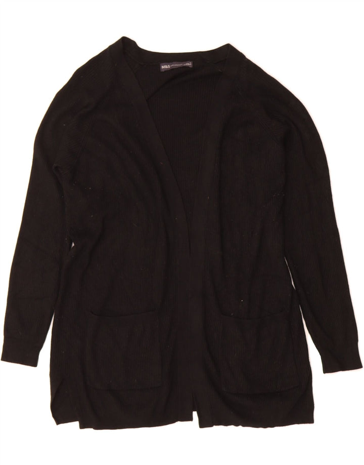 MARKS & SPENCER Womens Oversized Open Cardigan Sweater UK 10 Small Black Vintage Marks & Spencer and Second-Hand Marks & Spencer from Messina Hembry 