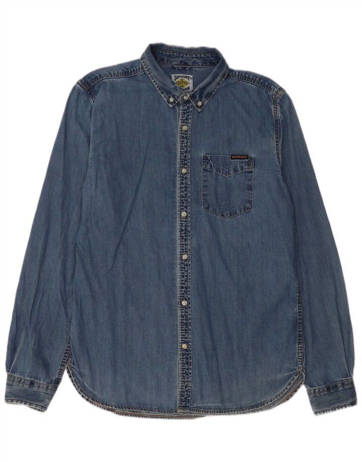 Superdry Mens Denim Shirt XL Blue Cotton