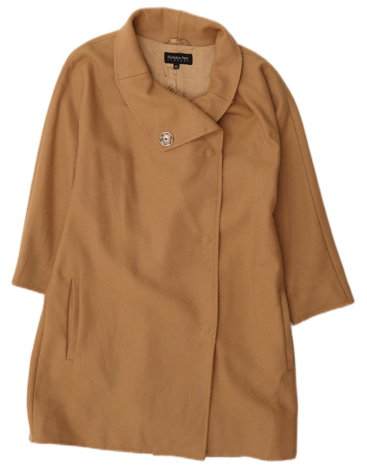 Patrizia Pepe Womens Overcoat IT 42 Medium Beige Wool