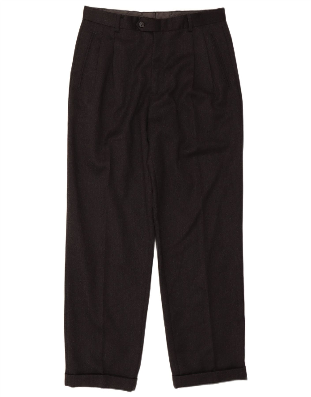 COMERO Mens Pegged Suit Trousers IT 48 Medium W30 L30 Black Wool