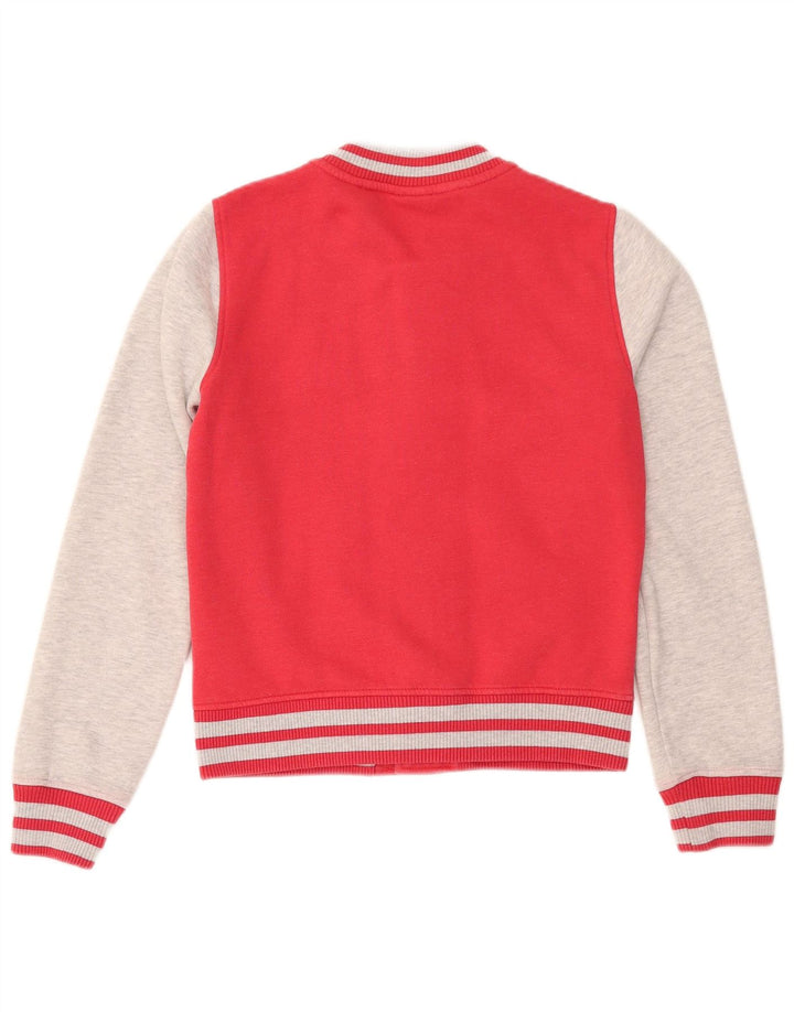 Superdry Womens Varsity Jacket UK 10 Small Red Colourblock Cotton