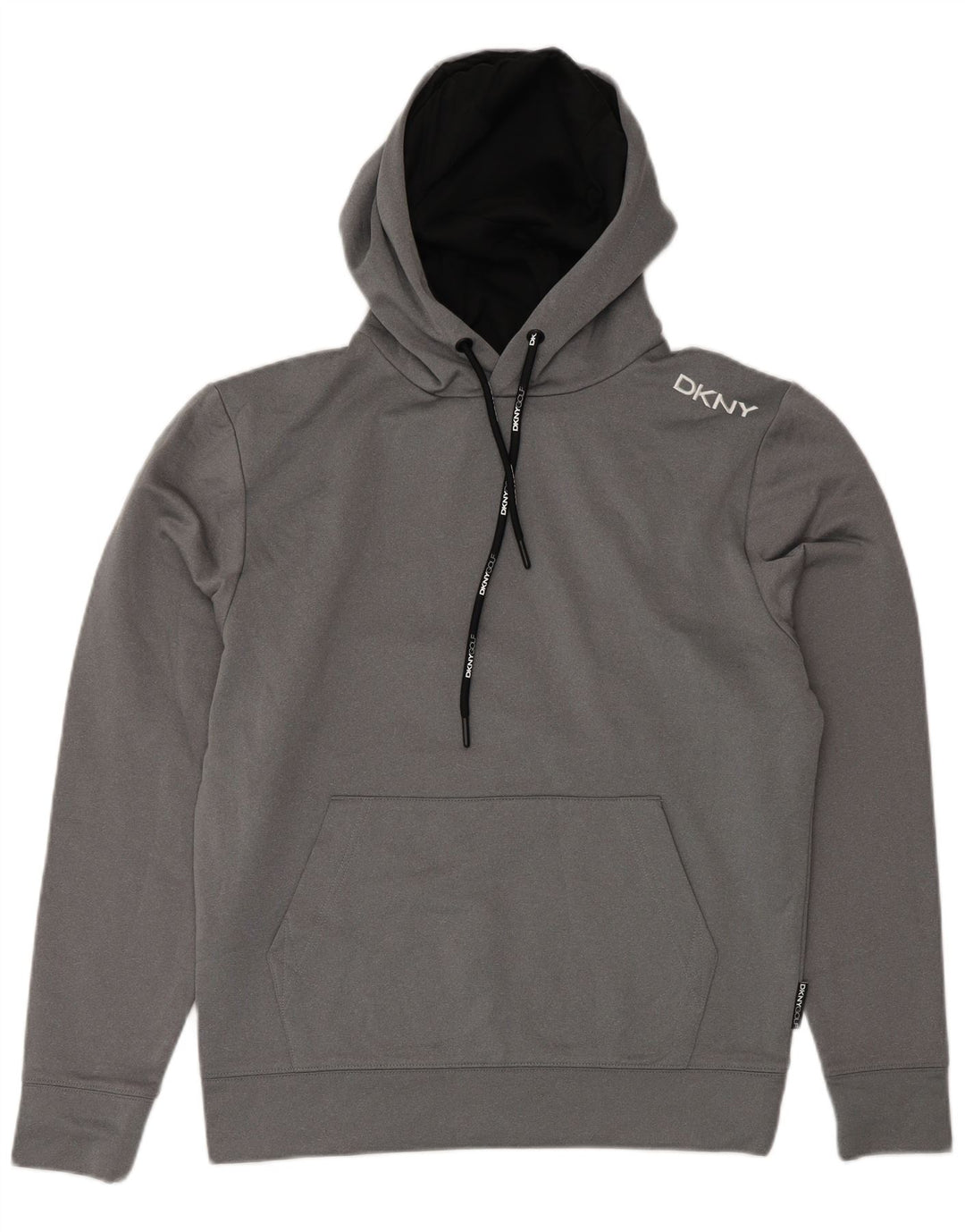 Dkny Mens Graphic Hoodie Jumper Small Grey Polyester