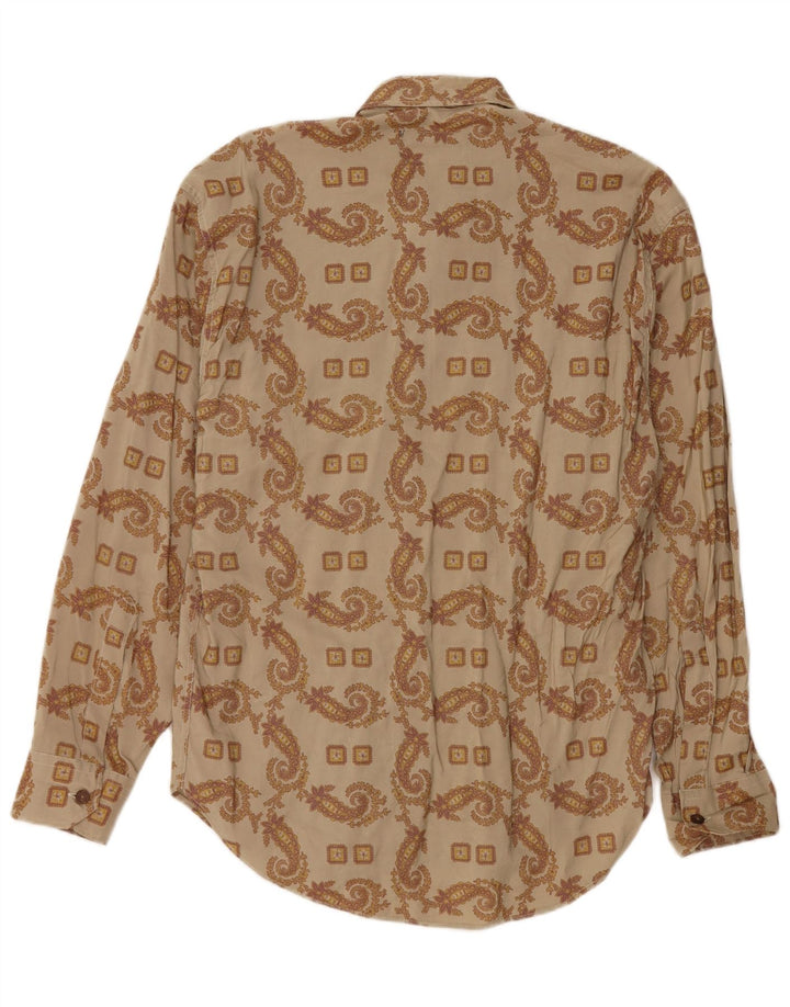 Vintage Mens Shirt Medium Khaki Paisley
