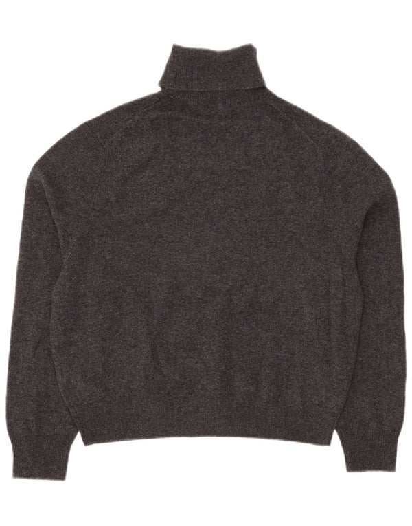 Massimo Dutti Womens Crop Roll Neck Jumper Sweater UK 10 Small Grey