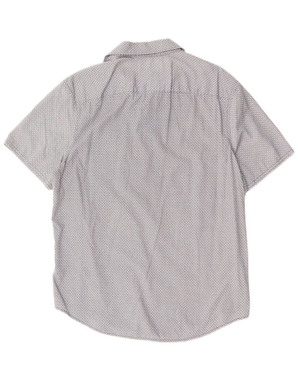 PENGUIN Mens Heritage Slim Fit Short Sleeve Shirt Large Blue Geometric