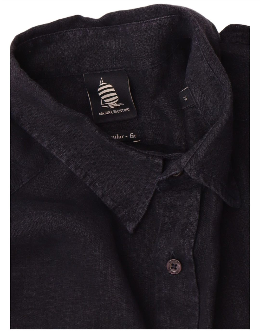 Marina Yachting Mens Regular Fit Shirt Size 39 Medium Navy Blue