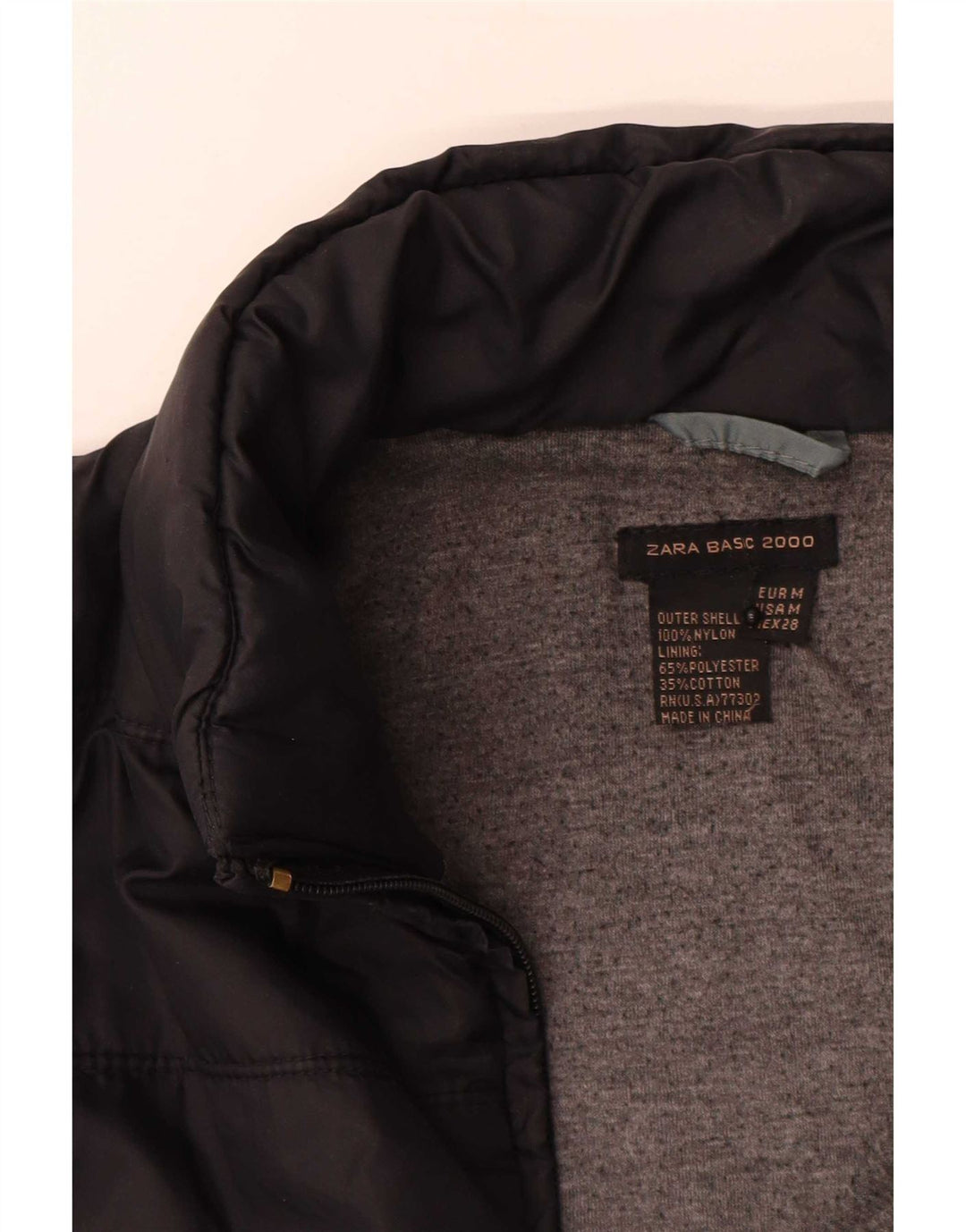 Zara Womens Padded Jacket UK 12 Medium Black Nylon