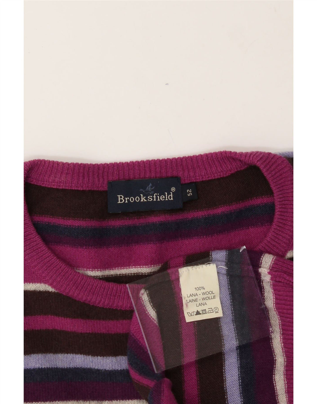 BROOKSFIELD Mens Crew Neck Jumper Sweater IT 52 Large Multicoloured Vintage Brooksfield and Second-Hand Brooksfield from Messina Hembry 