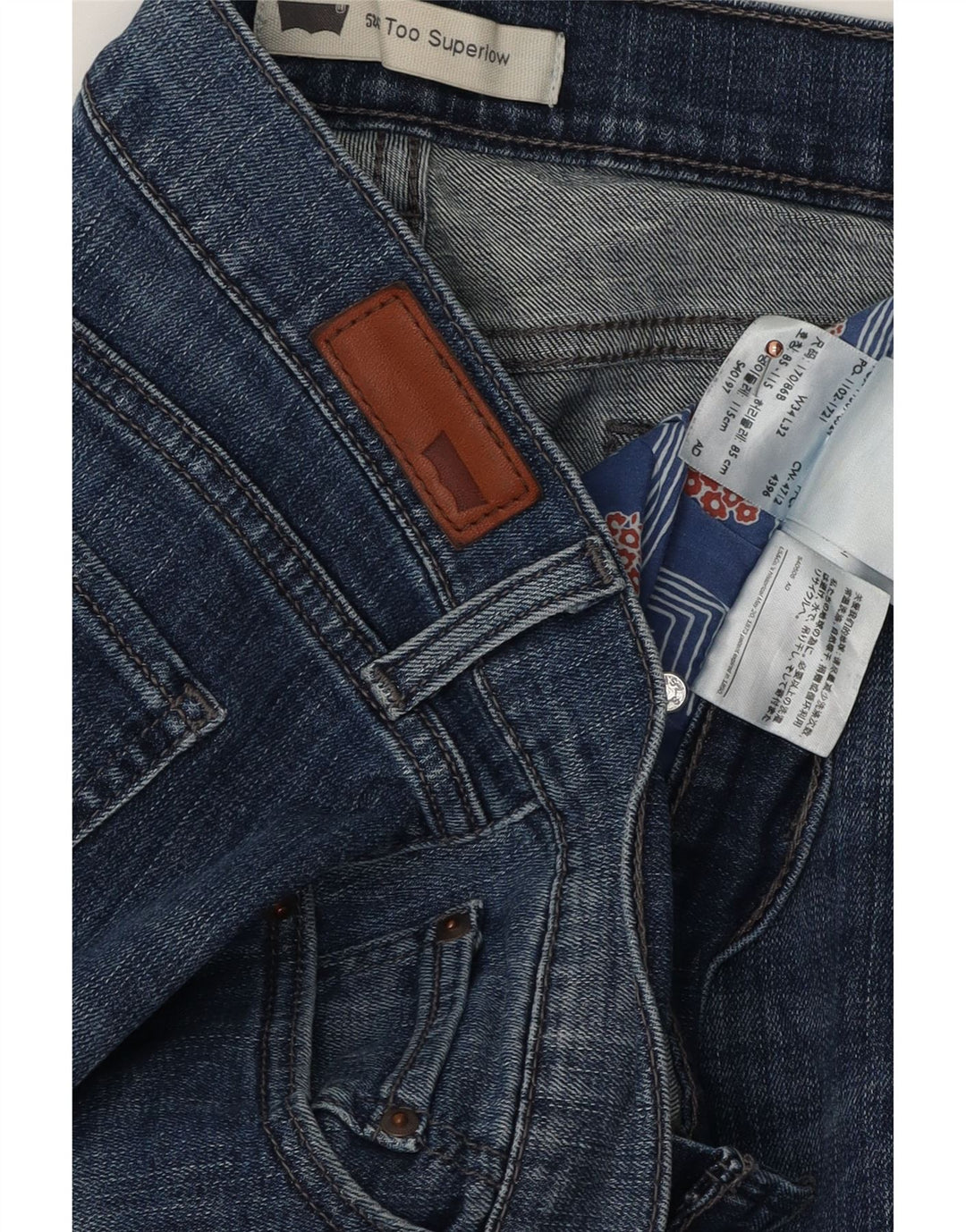 LEVI'S Womens 524 Super Low Slim Jeans W34 L32 Blue Cotton
