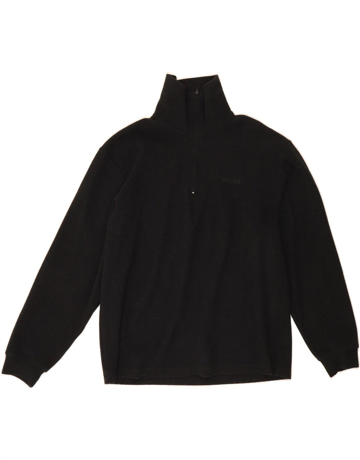 INVICTA Womens Zip Neck Fleece Jumper UK 14 Medium Black Polyester Vintage Invicta and Second-Hand Invicta from Messina Hembry 