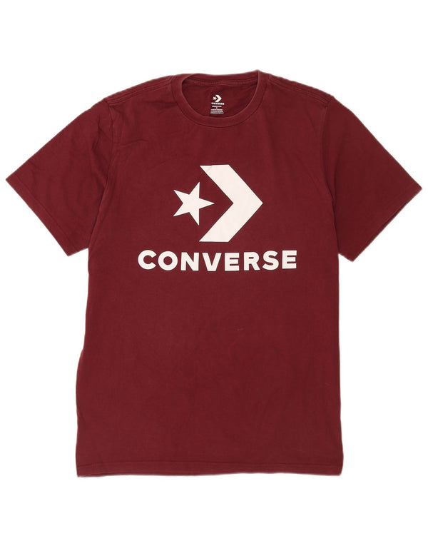 Converse Mens Graphic T-Shirt Top Medium Burgundy