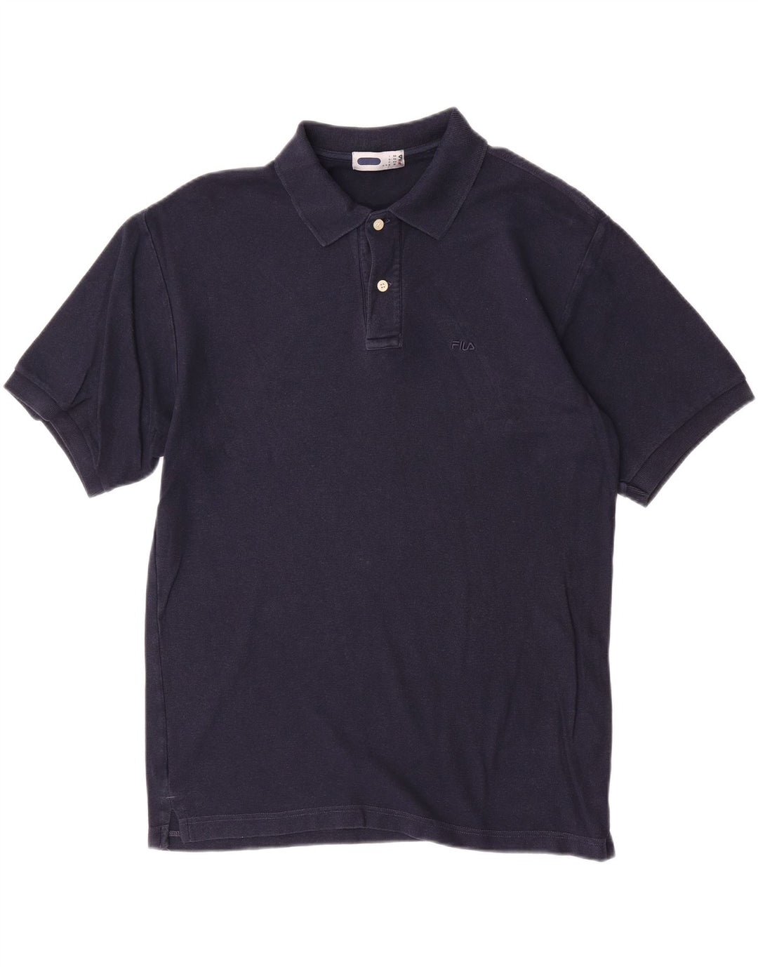 FILA Mens Polo Shirt IT 50 Medium Navy Blue Cotton