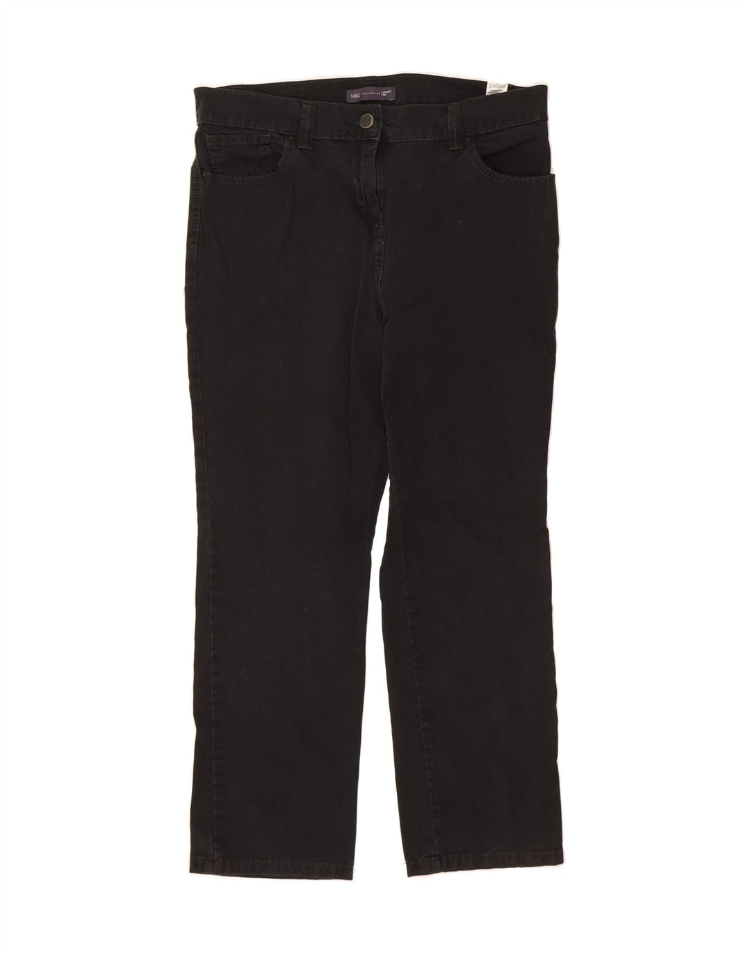 MARKS & SPENCER Womens Cropped Trousers UK 12 Medium W32 L26 Black Vintage Marks & Spencer and Second-Hand Marks & Spencer from Messina Hembry 