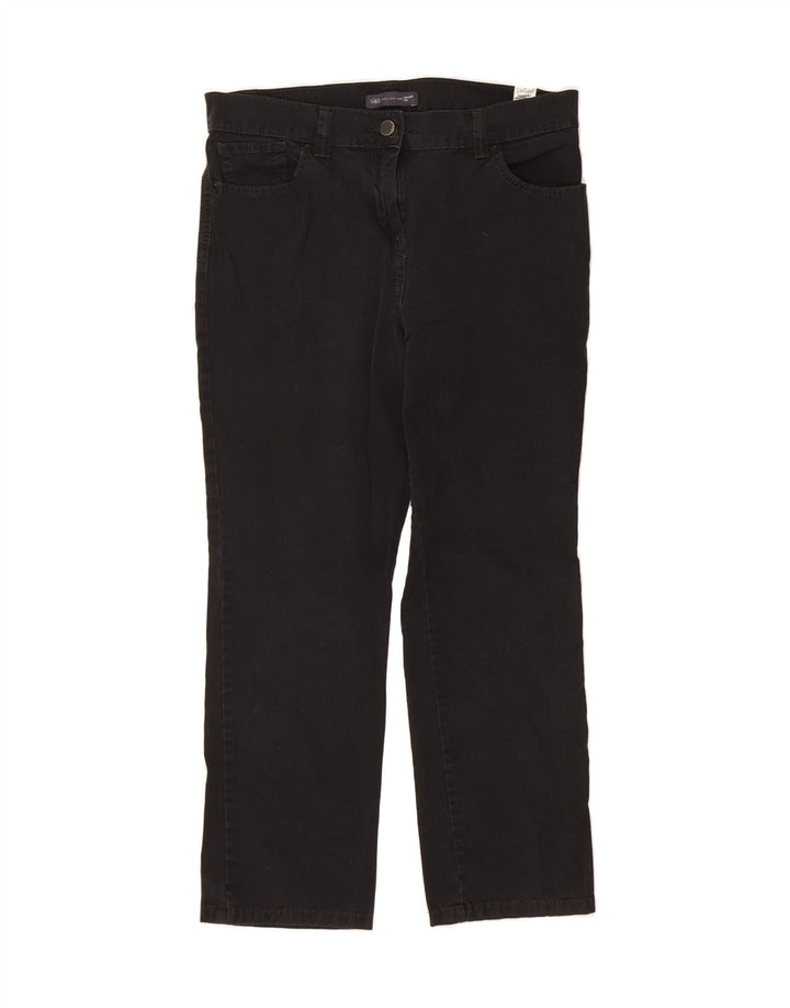 MARKS & SPENCER Womens Cropped Trousers UK 12 Medium W32 L26 Black Vintage Marks & Spencer and Second-Hand Marks & Spencer from Messina Hembry 
