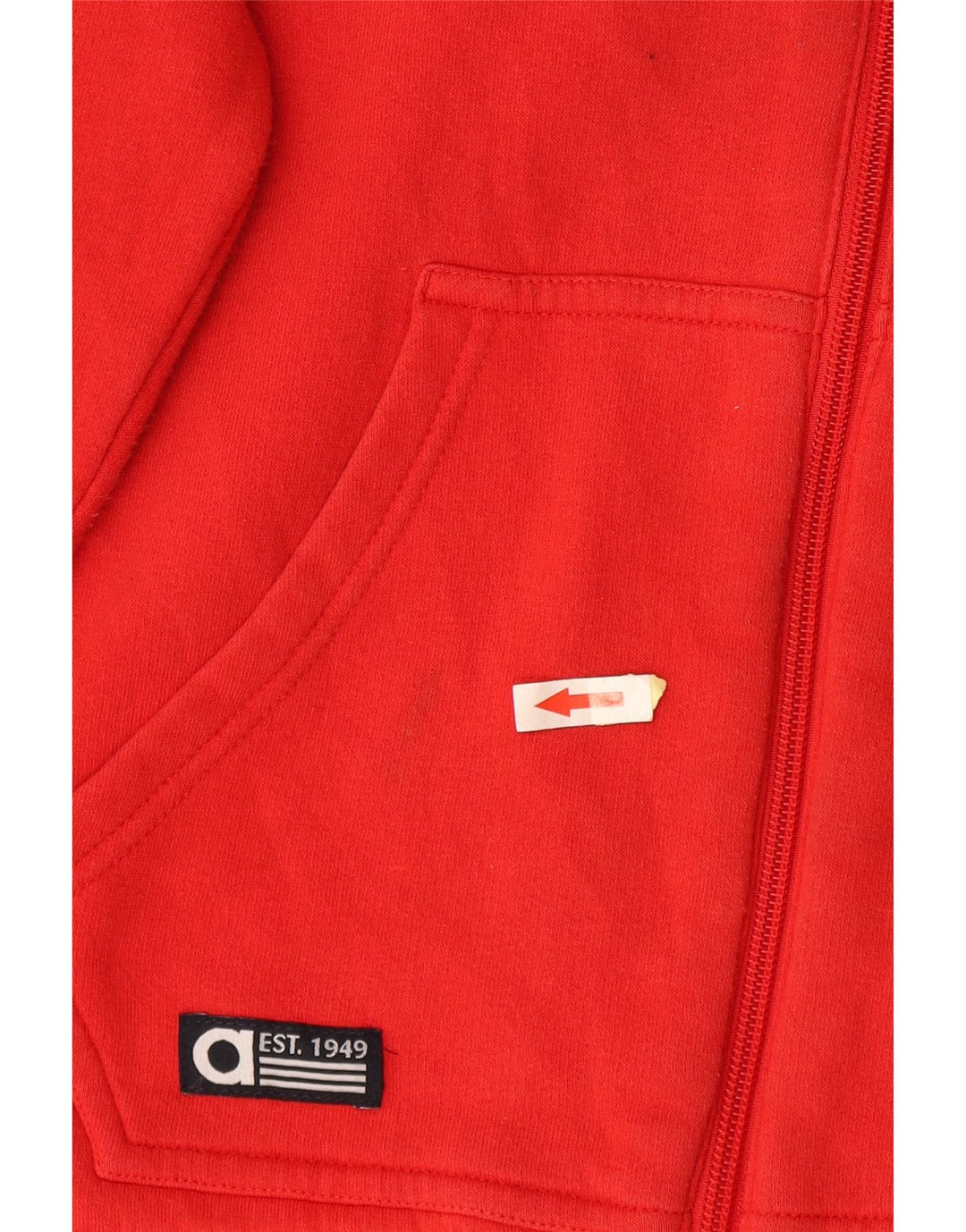 ADIDAS Boys Graphic Zip Hoodie Sweater 11-12 Years Red Colourblock Cotton