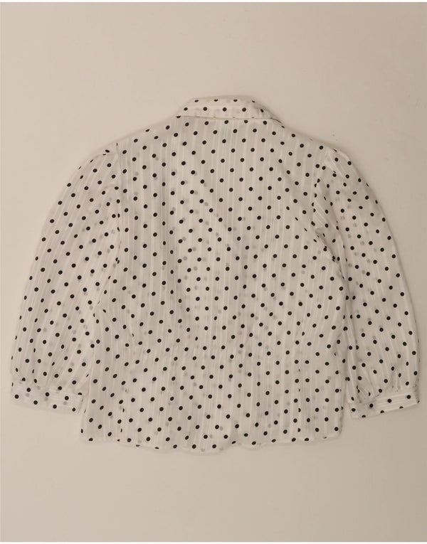 CANDA Womens 3/4 Sleeve Shirt Blouse EU 40 Medium White Polka Dot