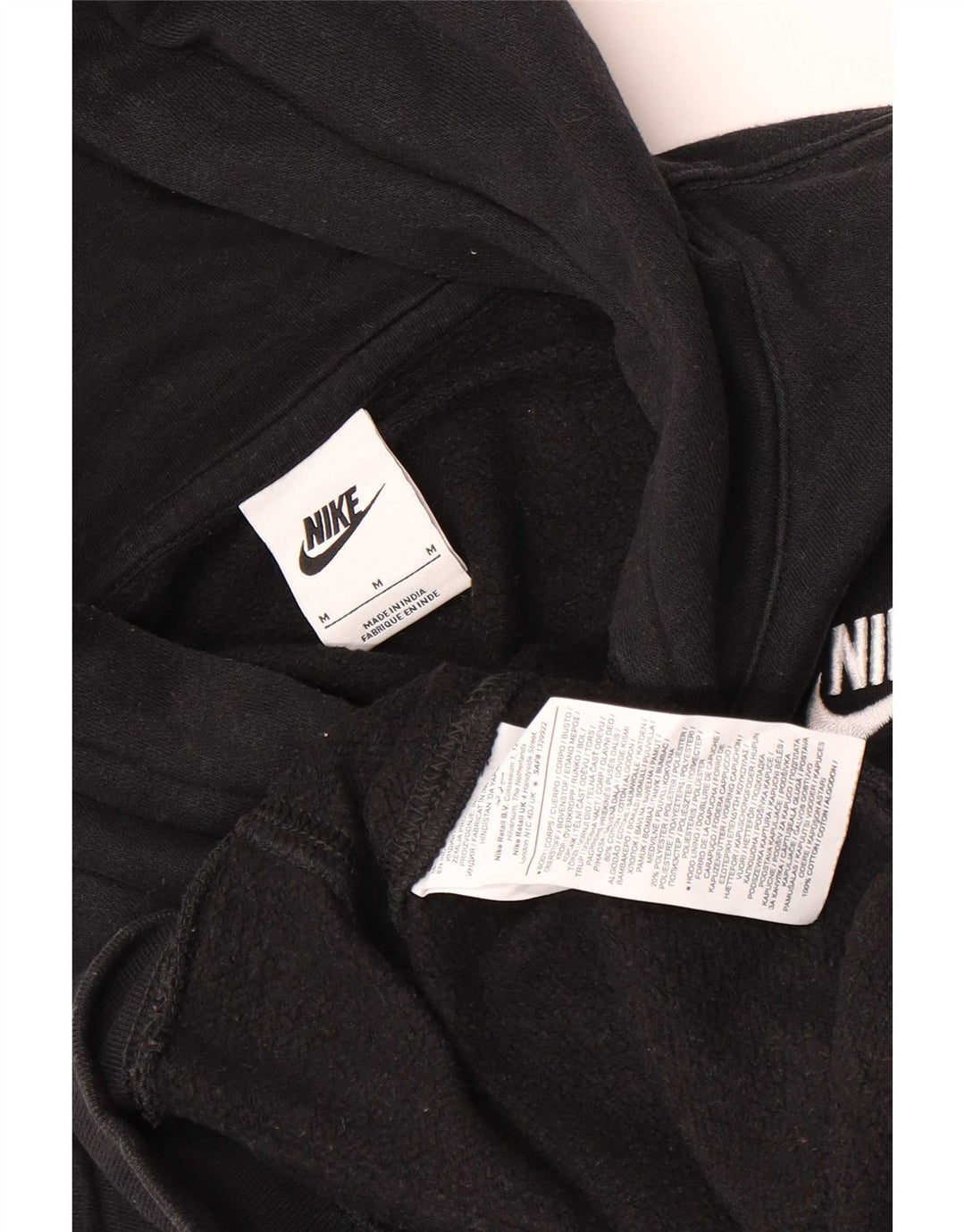 Nike Mens Hoodie Jumper Medium Black Cotton