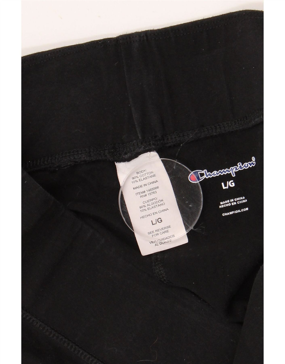 CHAMPION Womens Graphic Leggings UK 14 Large  Black Cotton