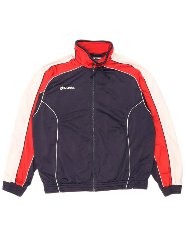 Lotto Mens Tracksuit Top Jacket UK 40/42 Large Navy Blue Colourblock