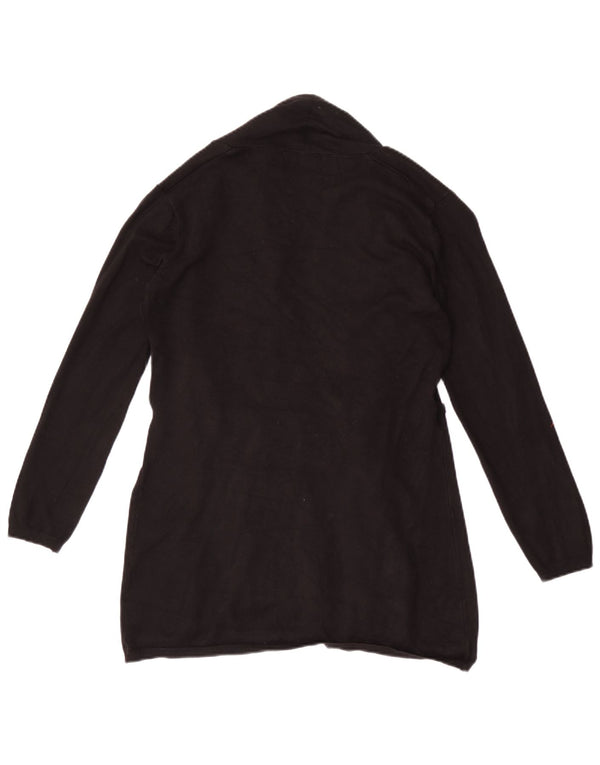 Zara Womens Open Cardigan Sweater UK 12 Medium Black Viscose