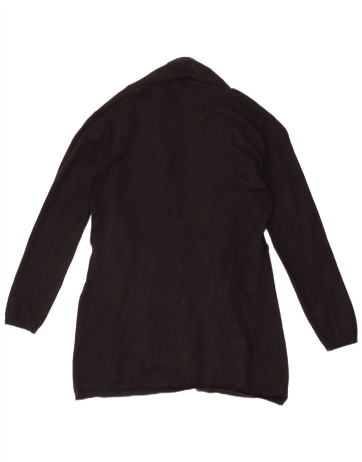 Zara Womens Open Cardigan Sweater UK 12 Medium Black Viscose