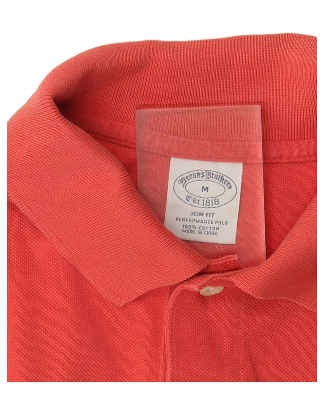 BROOKS BROTHERS Mens Slim Fit Polo Shirt Medium Red Cotton