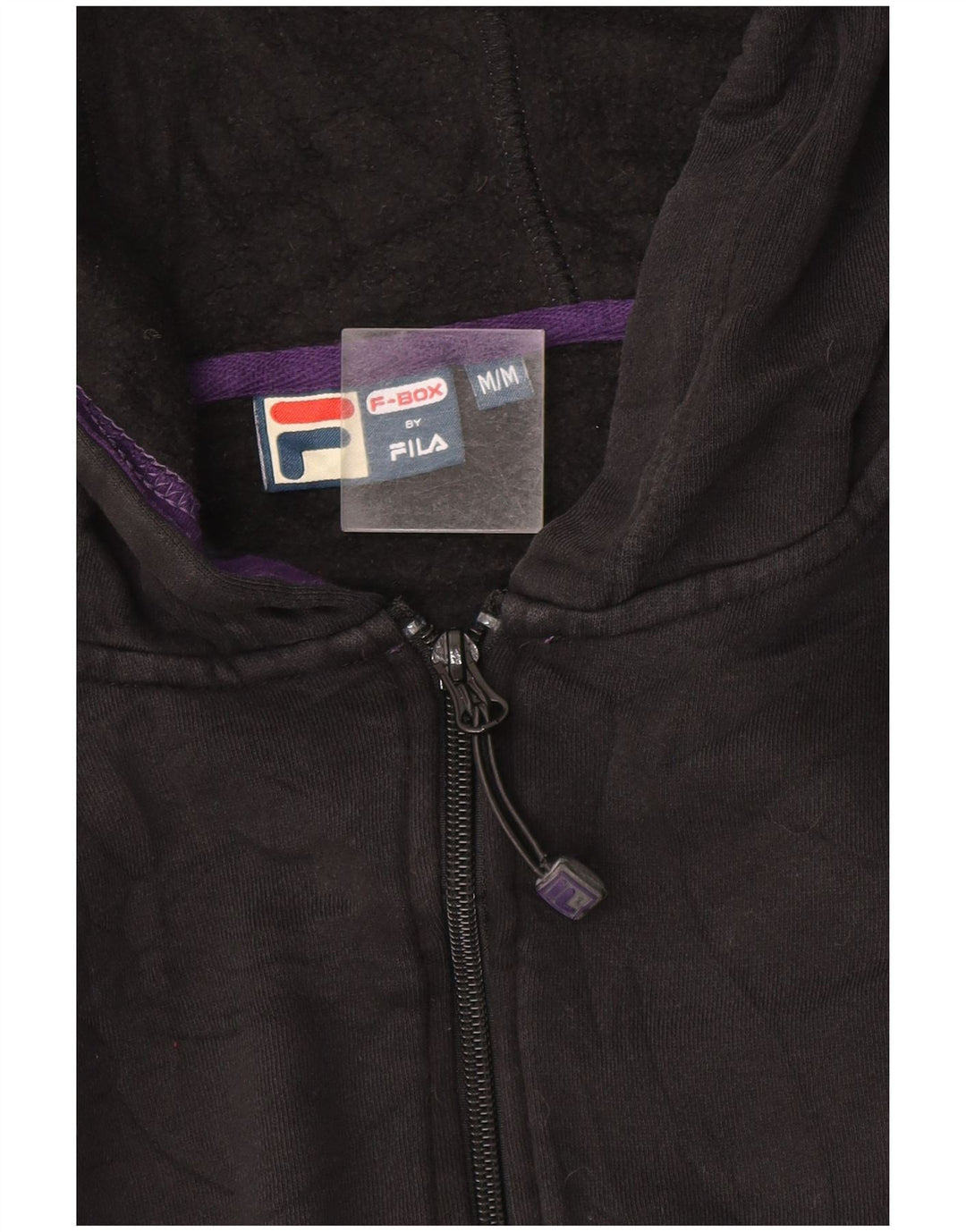 Fila Womens Zip Hoodie Sweater UK 12 Medium Black