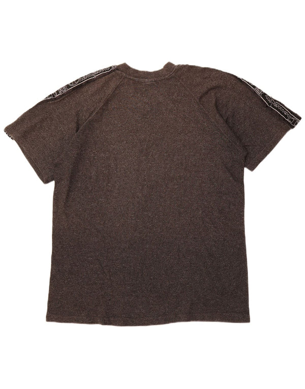 CHAMPION Mens Graphic T-Shirt Top XL Grey Colourblock Cotton