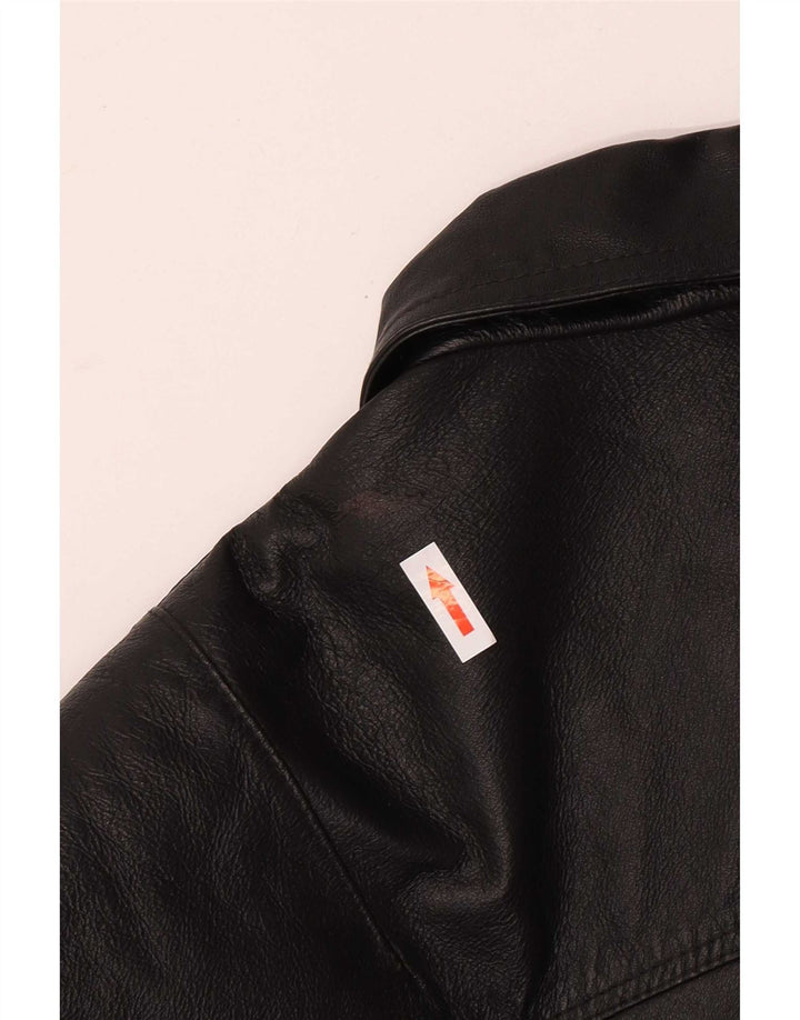 Vintage Mens Leather Jacket UK 42 XL Black Leather