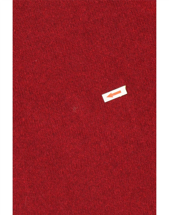 Murphy & Nye Mens Zip Neck Jumper Sweater Medium Burgundy Wool