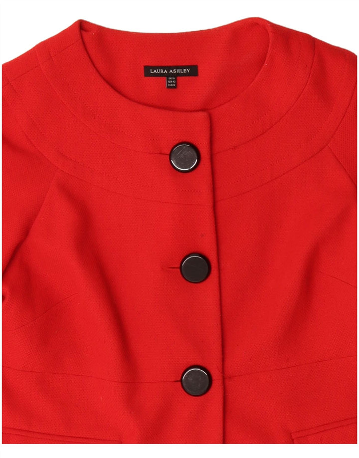 Laura Ashley Womens 3 Button Blazer Jacket UK 16 Large Red Polyester