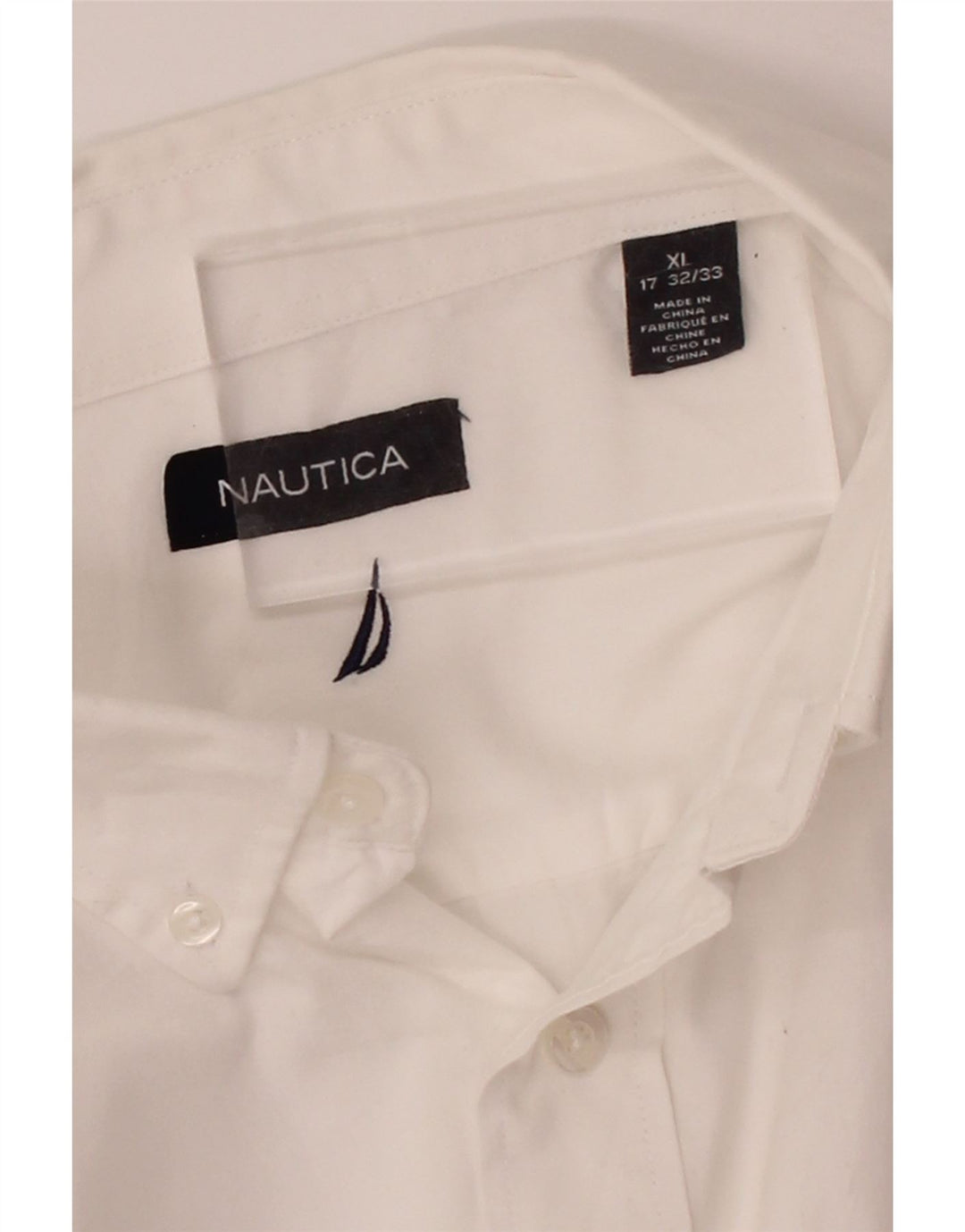 NAUTICA Mens Shirt Size 17 XL White Vintage Nautica and Second-Hand Nautica from Messina Hembry 