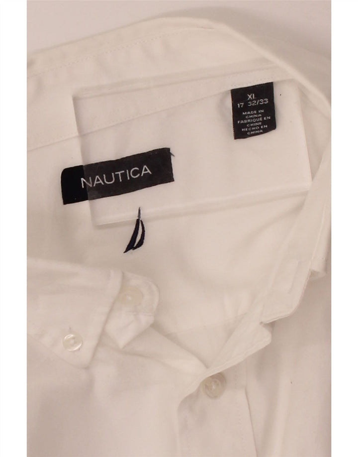 NAUTICA Mens Shirt Size 17 XL White Vintage Nautica and Second-Hand Nautica from Messina Hembry 