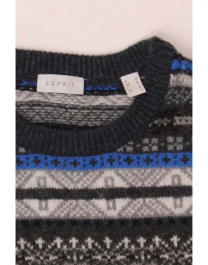 Esprit Mens Crew Neck Jumper Sweater Medium Multicoloured Fair Isle
