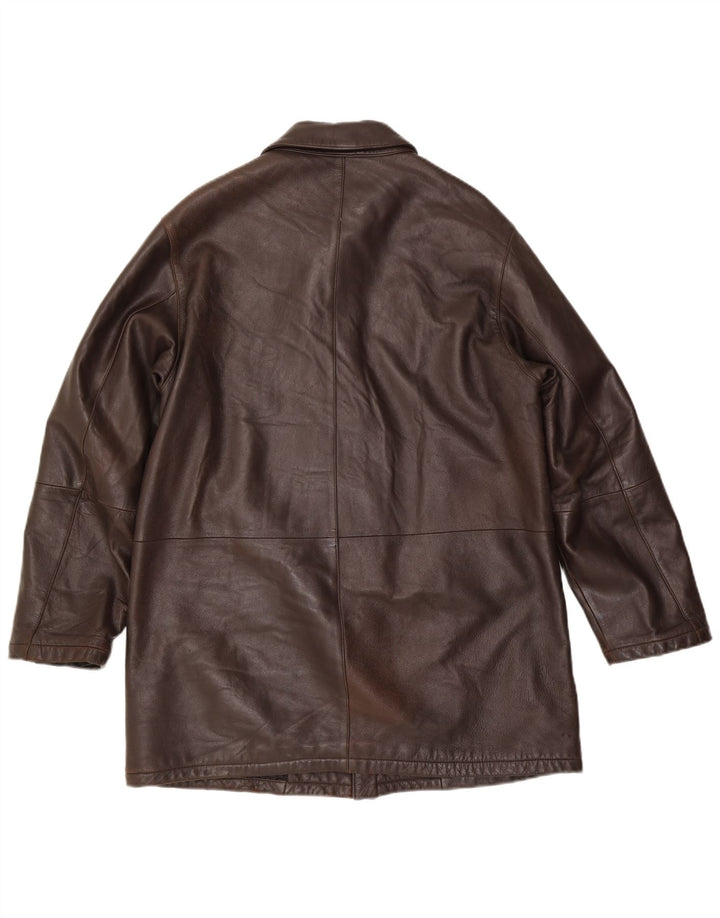 Belfe & Belfe Mens Leather Jacket UK 38 Medium Brown Leather