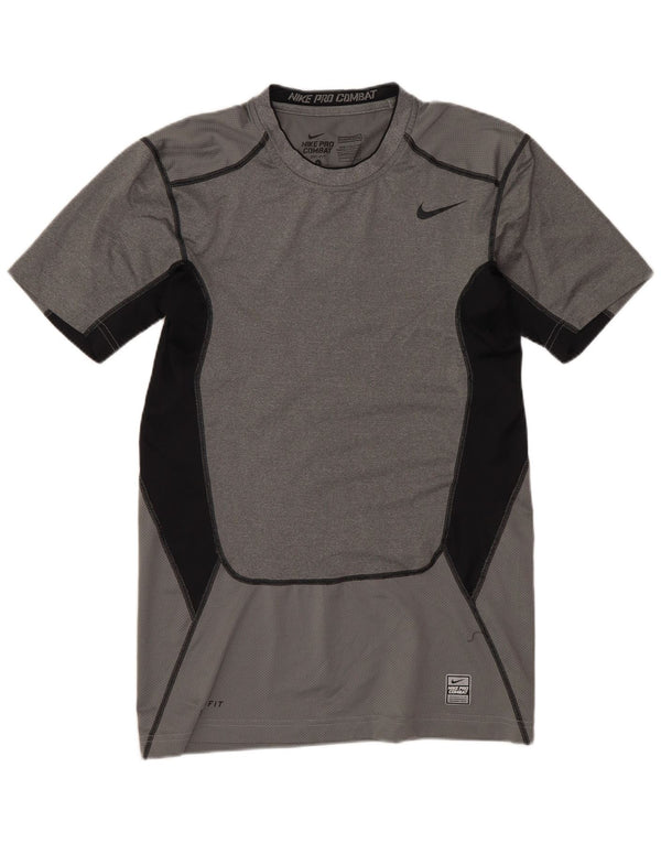 Nike Mens Dri Fit Graphic T-Shirt Top Large Grey Colourblock