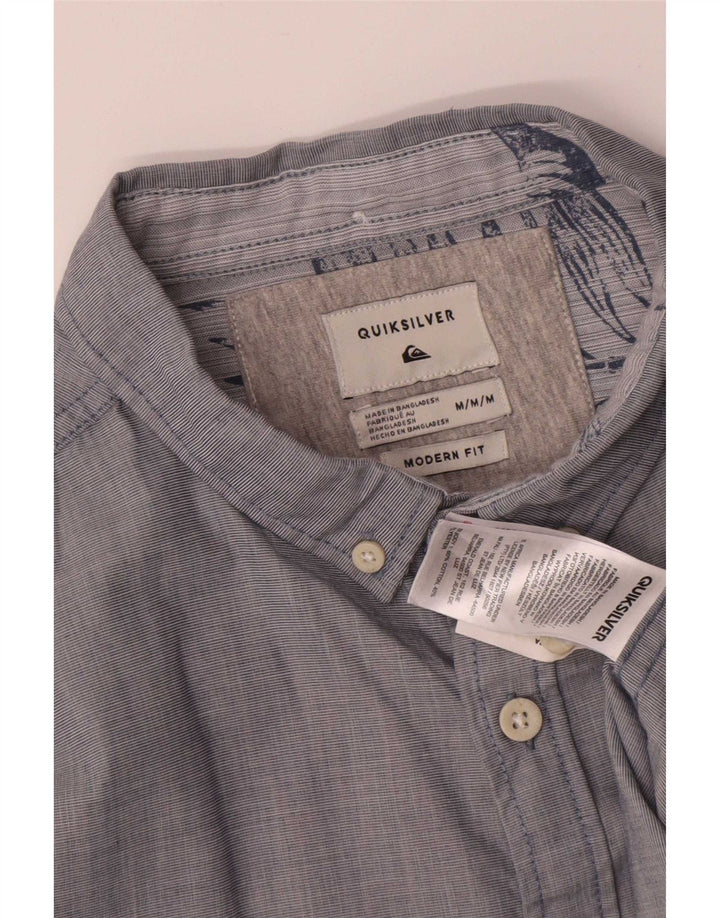 Quiksilver Mens Modern Fit Shirt Medium Blue Cotton