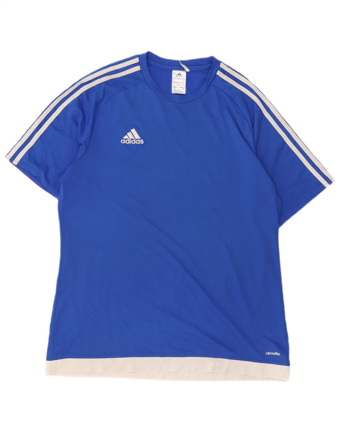 ADIDAS Mens Climalite T-Shirt Top Large Blue Colourblock Polyester